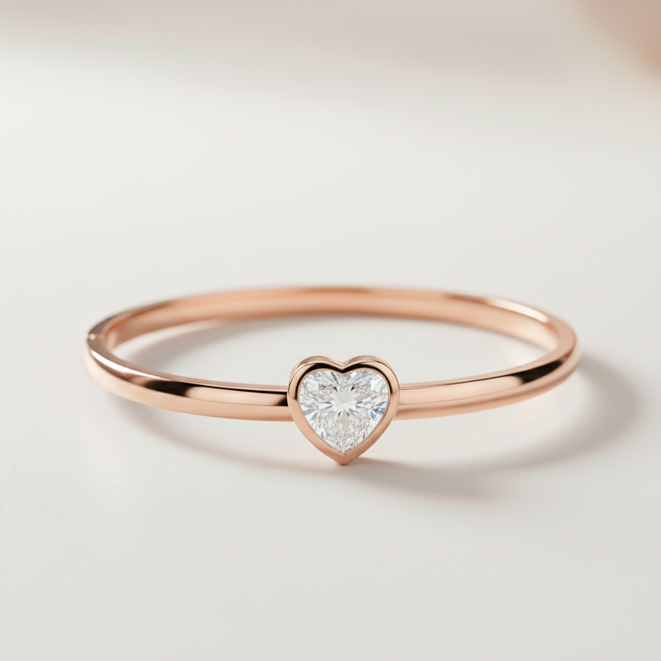 Heart Diamond Bangle